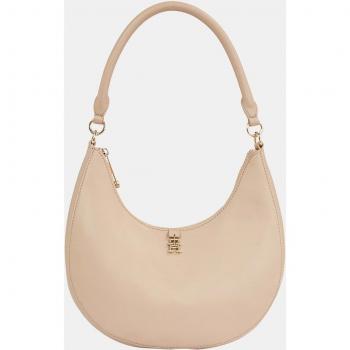 Bolso de hombro tipo hobo con logotipo de Tommy Hilfiger en crudo