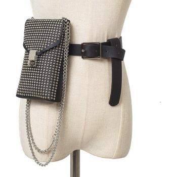 Bolso de Cintura Punk con Remaches para Mujer