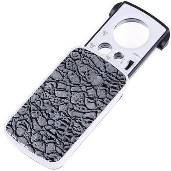 Lupa de bolsillo 30x 60x 90x con luz LED