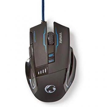 Nedis Mouse Gaming Cablato ufficio 8 pulsanti LED sensore ottico 40000 Dpi