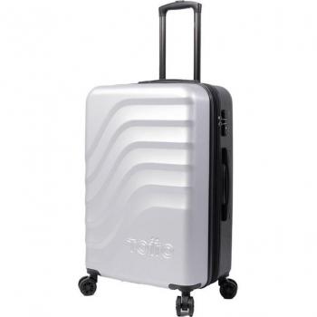 Maleta mediana expandible Totto Bazy plata