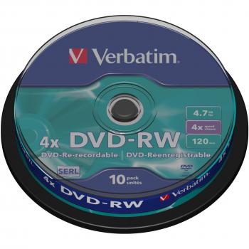 Verbatim 43552 DVD-RW 4.7 Gb 4x Spindle 10 Pezzi