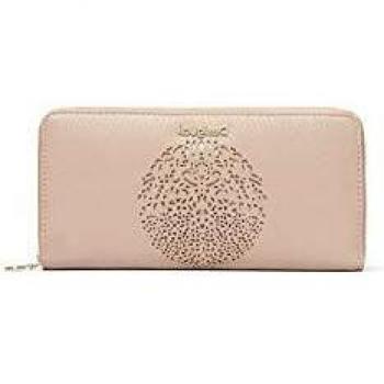 Desigual Mone Tribal Zip Around, Cartera Bifolding para Mujer, Beige (Crudo Beige), 2x9.5x19 cm (B x H x T)