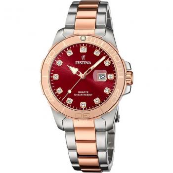 Reloj De Mujer Festina Boyfriend F20505/2 Con Esfera Burdeos