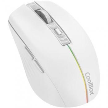 CoolBox W01 Raton Gaming Inalámbrico RGB Blanco