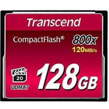 Transcend 800x Compact Flash Memory Card, 128GB, TS128GCF800