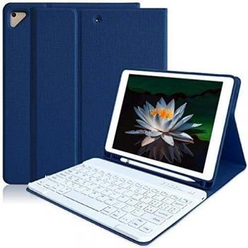 Tastiera shell Bluetooth per iPad 9.7 retroilluminazione a 7 colori italiana ultrasottile 2018/2017 scatola automatica sleep/wake iPad Pro 9.7 iPad Air 2/1 (blu navy)