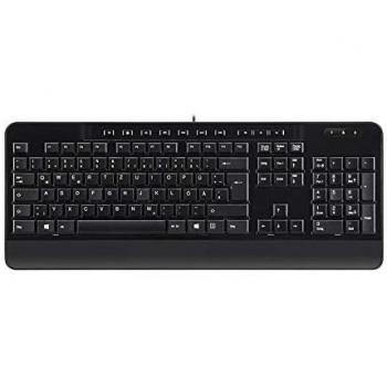 Tastiera USB Periboard 209 Nera con Protezione Spray e Supporto Polsi