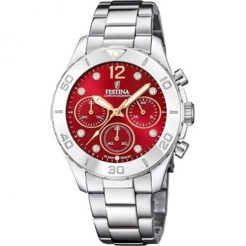 Reloj De Mujer Festina Boyfriend F20603/2 Con Esfera Burdeos