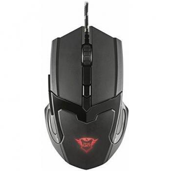 Trust Gaming GXT 101 21044, Mouse da Gioco, Illuminato a 4800 DPI, Dotato di 6 Pulsanti, Nero