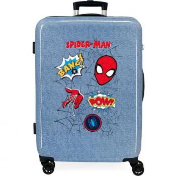 Maleta mediana Spiderman Denim rígida 68cm azul
