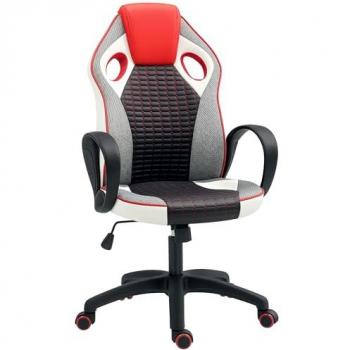 Silla Gamer Homcom PU & Malla Multicolor con Rotación y Basculante