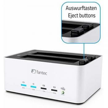FANTEC AluDOCK2X Docking Station SATA 2x SSD/HDD 10TB+ USB3.0