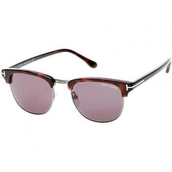 Tom Ford Gafas de Sol HENRY FT 0248 Dark Havana Ruthenium/Smoke 51/20/145 hombre
