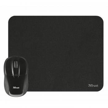 Trust Primo Mouse Wireless e Tappetino per Mouse, Nero