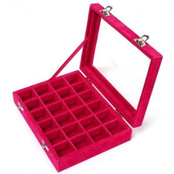 Rejilla de Terciopelo y Vidrio Para Joyería