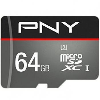 Scheda MicroSDXC PNY Elite Performance 64 GB 100 MB/s Classe 10 UHS‑1 U3 con adattatore