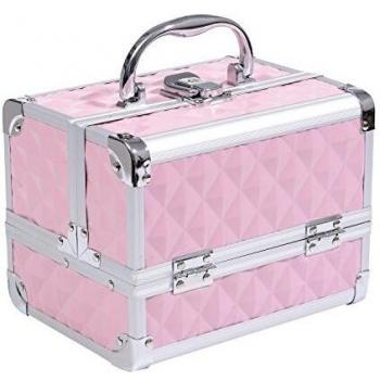 Maletín de Maquillaje Organizador Cosméticos Profesional Estuche de Belleza Portátil con Cerradura