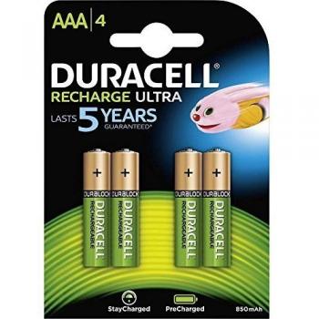 Pack de 4 Pilas AAA Duracell HR03-A/ 1.2V/ Recargables