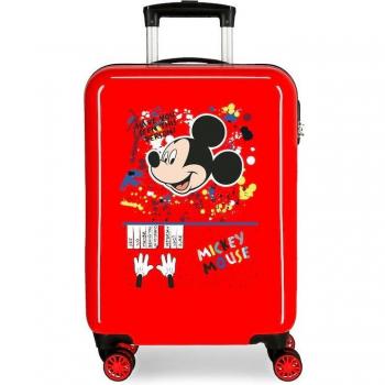 Joumma Bags. Maleta de cabina rígida Mickey Colour Mayhem roja