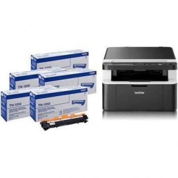 Brother DCP-1612W Stampante Multifunzione Laser Wi-Fi con 5 Toner TN1050 Inclusi