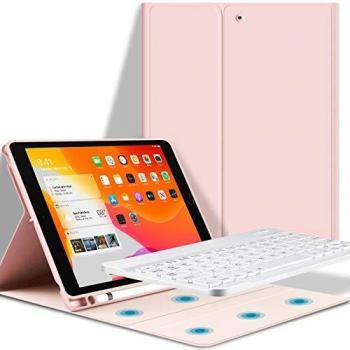 GOOJODOQ iPad 10.2 Keyboard Case with Touchpad, Keyboard Cover for iPad 10.2 (2019 7th Gen)/(2020 8th Gen), Bluetooth Detachable Magnetic Cover