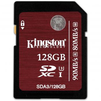 Kingston UHS‑1 U3 Card SD 128 GB – Nero