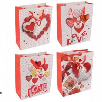 Set de 6 Bolsas de Regalo en Forma de Corazón para el Día del Amor y la Amistad