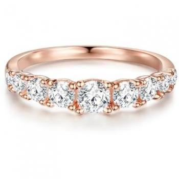 Anillo Trilán Oro Rosa Transparente