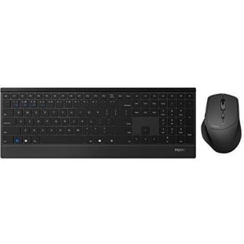 Rapoo 9500M Tastiera e Mouse Wireless QWERTZ Nero