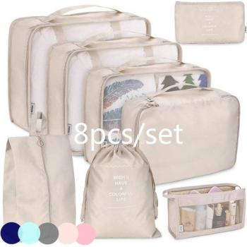 Organizador de Viaje 8 Unidades Set Beige