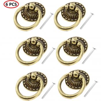 6P Tiradores de Bronce Antiguo para Muebles