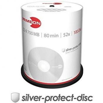 Primeon 2761103 CD-R 80 vergine 700 MB 100 pz. Torre Superficie argentata opaca