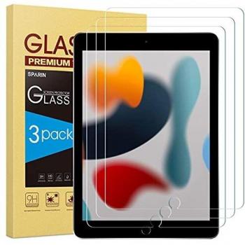 SPARIN 3 pezzi Vetro Temperato Pellicola Compatibile con iPad 9a Generazione 2021, iPad 8/7 (10,2 Pollici) / iPad Air 3 2019, Pellicola Protettiva per iPad 10,2