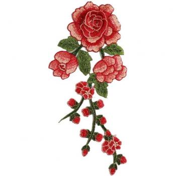 Parches Bordados con Flores Rosas