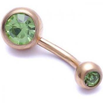 1PC Gold Color Belly Button Ring with Rhinestones