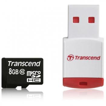 Scheda MicroSDHC Transcend TS8GUSDHC10‑P3 8 GB Classe 10