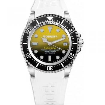 Reloj Bobroff Automático 44mm con correa de silicona blanca