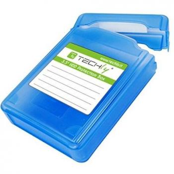 Scatola di Protezione per 1 HDD 3.5 Techly Blu Trasparente