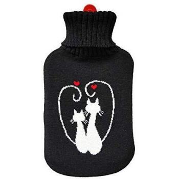 EDM 76779 Bolsa de Agua Modelo Gatos Enamorados, Negro, 2L