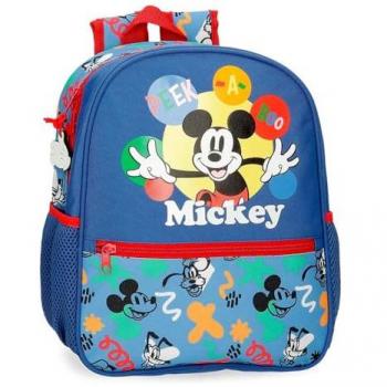 Mochila Escolar Mickey Peek-a-Boo 33 cm Azul