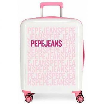 Pepe Jeans Leven Maleta de cabina Rosa 40x55x20 cms Rígida ABS Cierre TSA 38.4L 2,9Kgs 4 Ruedas Dobles Equipaje de Mano