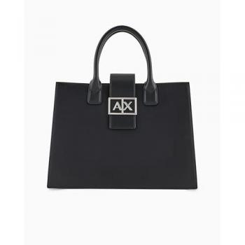 Bolso Tote Medio con Asas y Bandolera Armani Exchange Negro