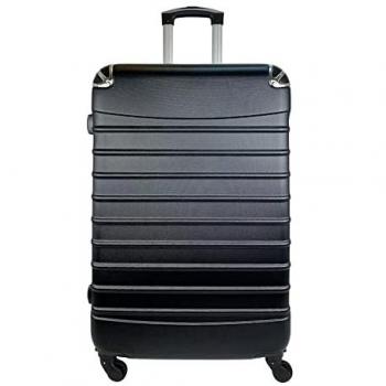 Coshano Maleta Grande Equipaje para Viajar en avión de Bodega 4 Ruedas giratorias 360º Color Negro 75x45x28cm