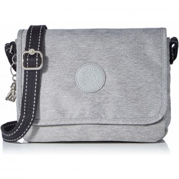 Kipling Nitany, Bolso Bandolera Mujer, Gris (Chalk Grey), 24.5x18x6 cm
