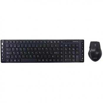 Tastiera e mouse wireless in nero con connessione USB per ufficio