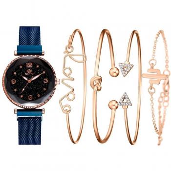 Reloj de lujo para mujer con imán cielo estrellado