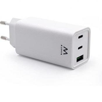 EWENT Caricabatterie rapido USB-C 3 porte 65W Bianco