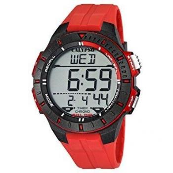 Reloj digital de cuarzo Calypso K5607/5 para niño con correa de plástico, color rojo