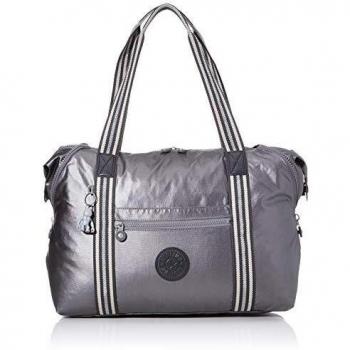 Kipling Art M Bolsa de Tela y Playa, 58 cm, 26 Litros, Negro (Carbon Metallic)